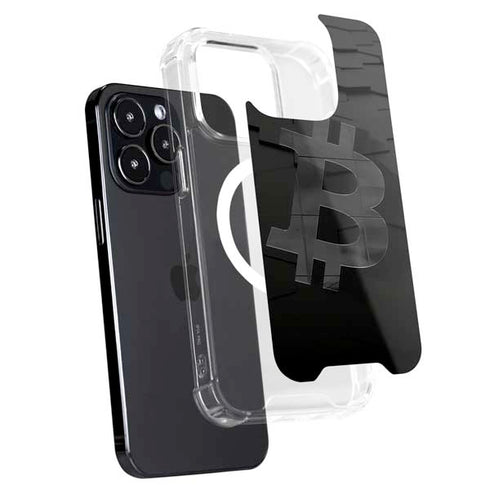 Bitcoin Textured Logo iPhone 14 Pro MagSafe Case