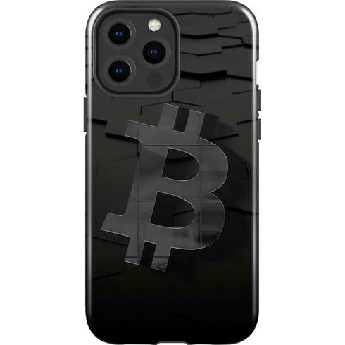 Bitcoin Textured Logo iPhone 14 Pro Max Impact Case