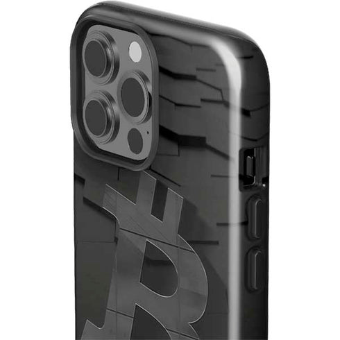 Bitcoin Textured Logo iPhone 14 Pro Max Impact Case