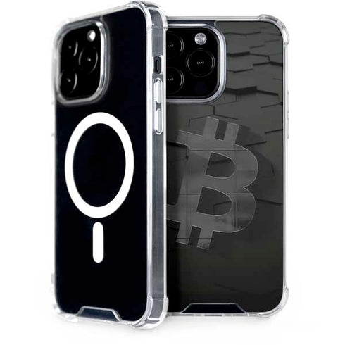 Bitcoin Textured Logo iPhone 15 Pro Max MagSafe Case