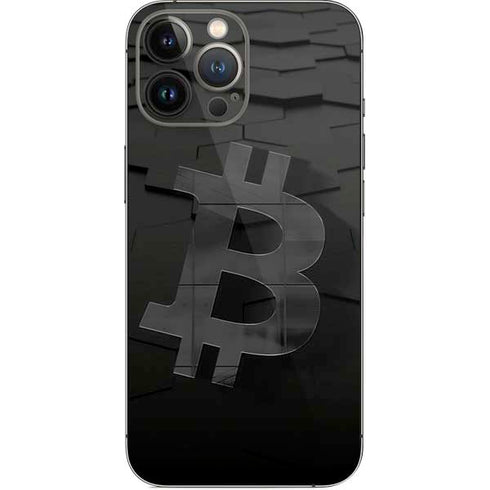 Bitcoin Textured Logo iPhone 14 Pro Max Skin