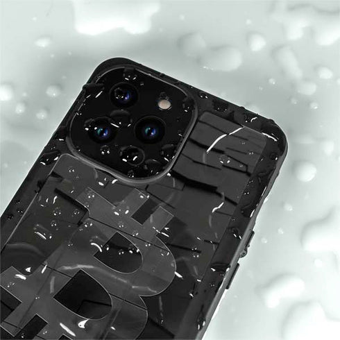 Bitcoin Textured Logo iPhone 14 Pro Max Waterproof Case