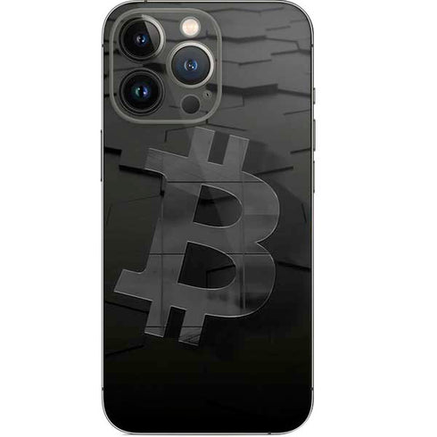 Bitcoin Textured Logo iPhone 14 Pro Skin