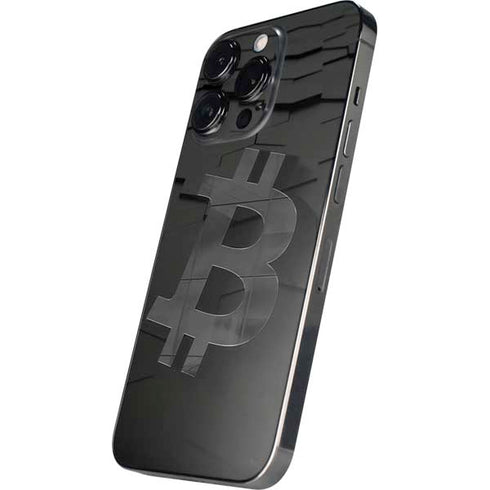 Bitcoin Textured Logo iPhone 14 Pro Skin