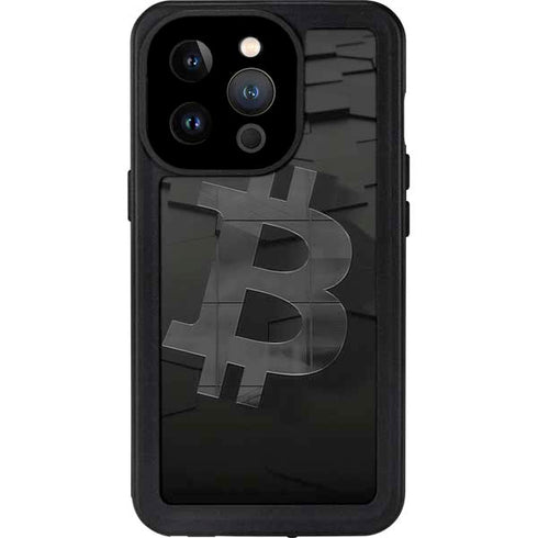 Bitcoin Textured Logo iPhone 14 Pro Waterproof Case