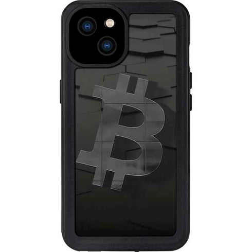 Bitcoin Textured Logo iPhone 15 Plus Waterproof Case