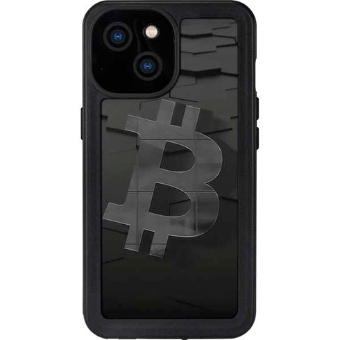 Bitcoin Textured Logo iPhone 15 Waterproof Case