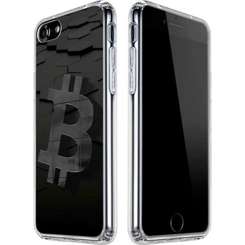 Bitcoin Textured Logo iPhone SE (2nd & 3rd Gen) Clear Case