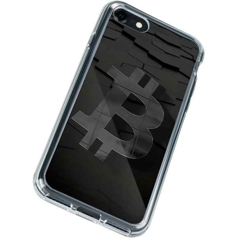 Bitcoin Textured Logo iPhone SE (2nd & 3rd Gen) Clear Case