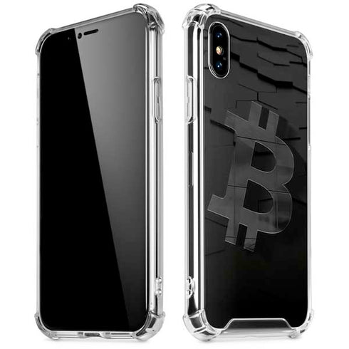 Bitcoin Textured Logo iPhone XS Max Clear Case
