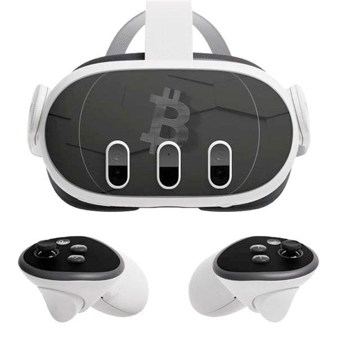 Bitcoin Textured Logo Meta Quest 3 Skin