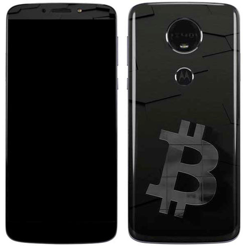 Bitcoin Textured Logo Moto E5 Plus Skin