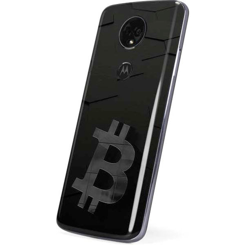 Bitcoin Textured Logo Moto E5 Plus Skin