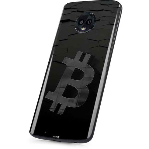 Bitcoin Textured Logo Moto G6 Skin