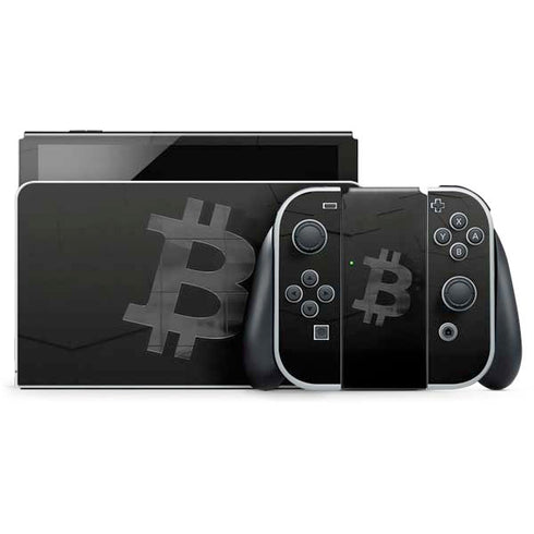 Bitcoin Textured Logo Nintendo Switch OLED (2021) Skin