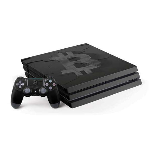 Bitcoin Textured Logo PS4 Pro Bundle Skin