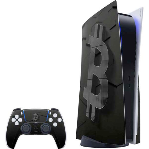 Bitcoin Textured Logo PS5 Bundle Skin