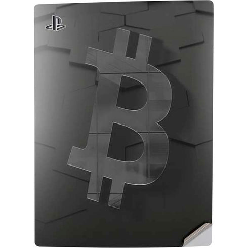 Bitcoin Textured Logo PS5 Digital Edition Console Skin