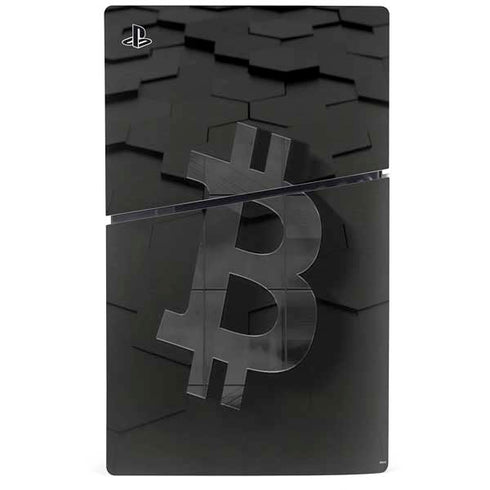 Bitcoin Textured Logo PS5 Slim Disk Console Skin