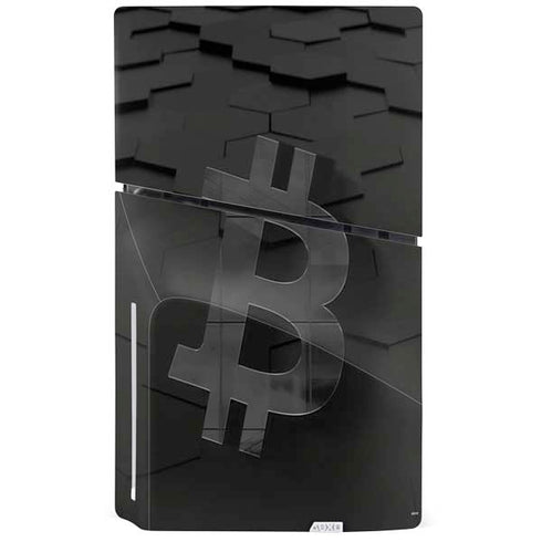 Bitcoin Textured Logo PS5 Slim Disk Console Skin