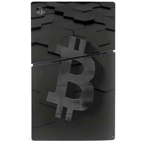 Bitcoin Textured Logo PS5 Slim Digital Edition Bundle Skin
