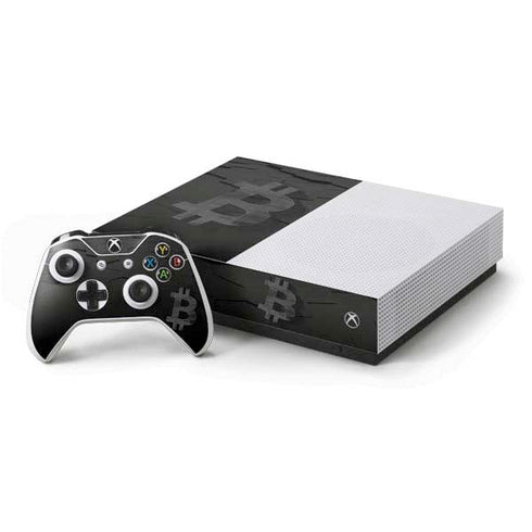 Bitcoin Textured Logo Xbox One S All-Digital Edition Bundle Skin