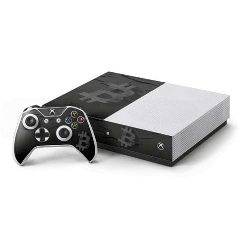Bitcoin Textured Logo Xbox One S Console and Controller Bundle Skin