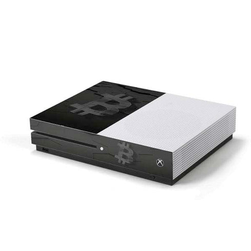Bitcoin Textured Logo Xbox One S Console Skin