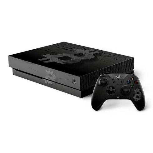 Bitcoin Textured Logo Xbox One X Bundle Skin
