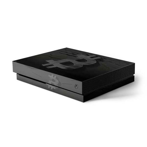 Bitcoin Textured Logo Xbox One X Console Skin