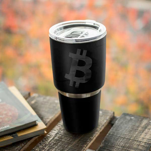 Bitcoin Textured Logo Yeti 30oz Rambler Tumbler Skin