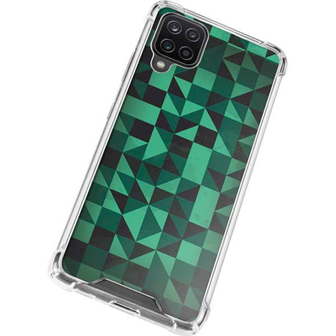 Black & Green Galaxy A12 Clear Case
