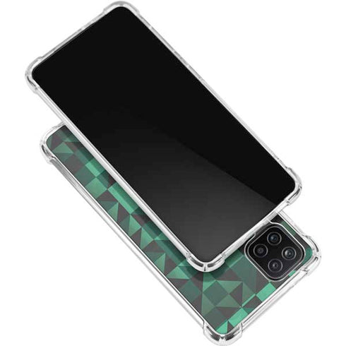 Black & Green Galaxy A12 Clear Case