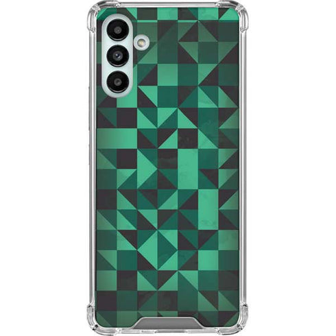 Black & Green Galaxy A13 5G Clear Case