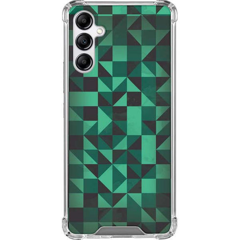 Black & Green Galaxy A14 5G Clear Case