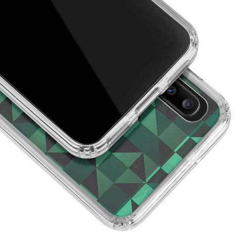 Black & Green Galaxy A30 Clear Case