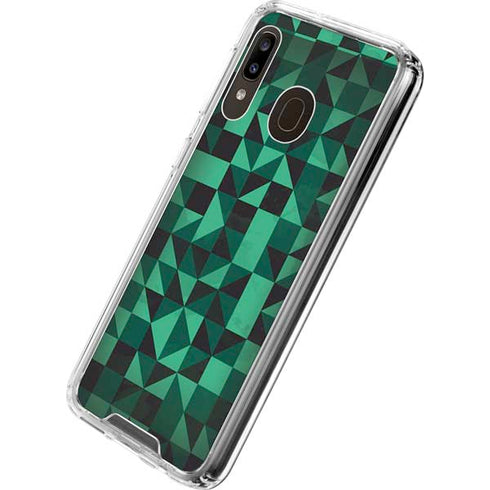 Black & Green Galaxy A30 Clear Case