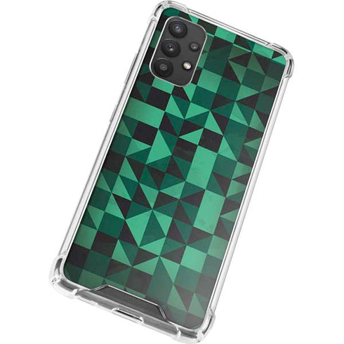 Black & Green Galaxy A32 5G Clear Case