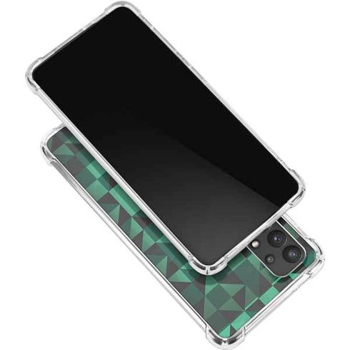 Black & Green Galaxy A32 5G Clear Case