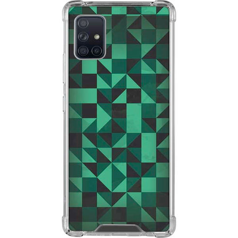 Black & Green Galaxy A51 5G Clear Case