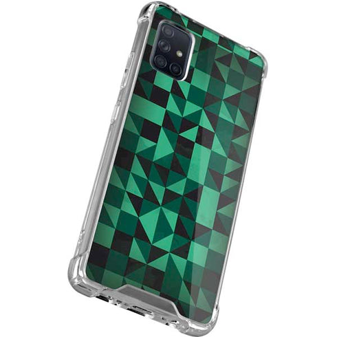 Black & Green Galaxy A51 5G Clear Case
