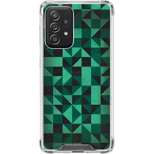 Black & Green Galaxy A52 5G Clear Case
