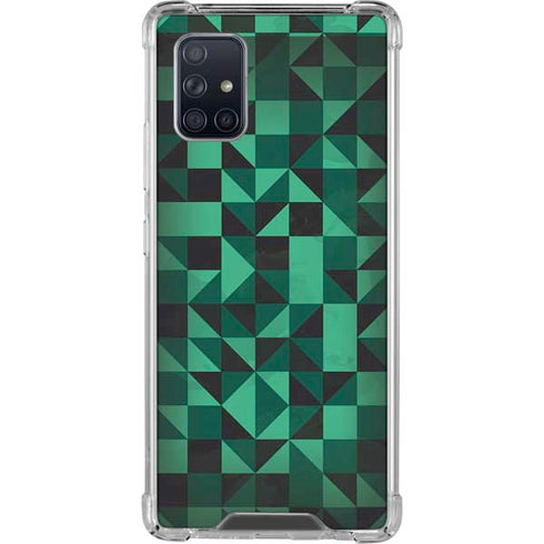 Black & Green Galaxy A71 5G Clear Case