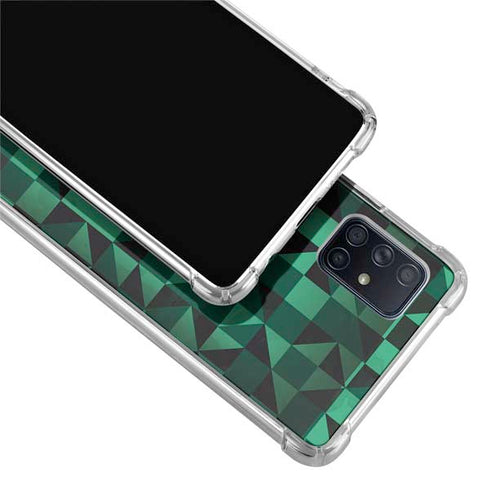 Black & Green Galaxy A71 5G Clear Case