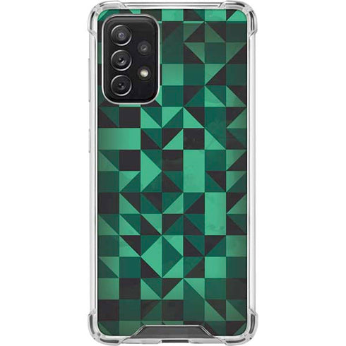 Black & Green Galaxy A72 5G Clear Case