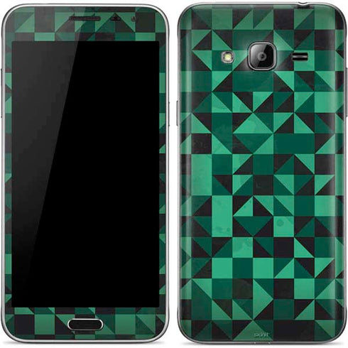 Black & Green Galaxy J3 Skin