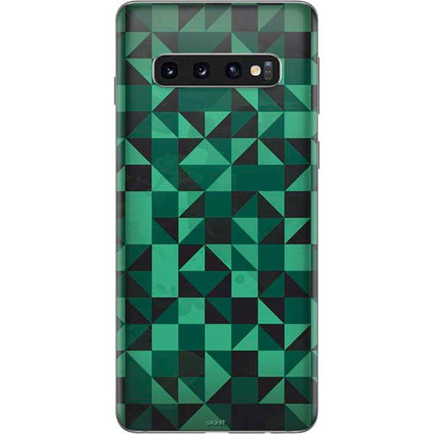 Black & Green Galaxy S10 Skin