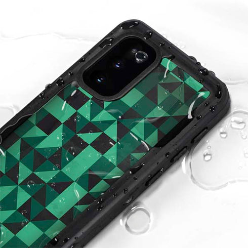 Black & Green Galaxy S20 Waterproof Case