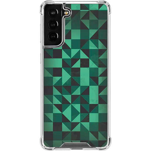 Black & Green Galaxy S21 FE Clear Case