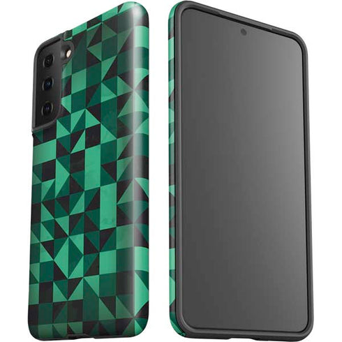 Black & Green Galaxy S21 FE Pro Case